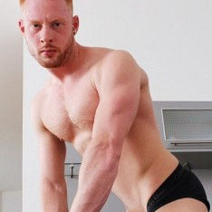 Blond jock Andro Maas anal plowed by big dicked Brute Club